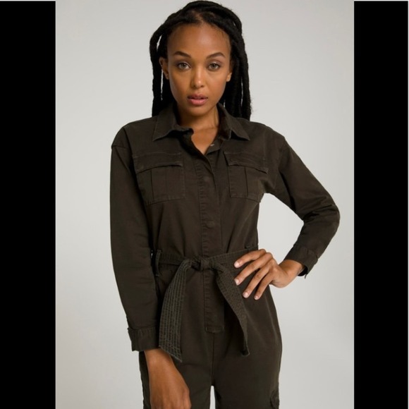 Good American FemFlight Hunter Green Long Sleeve Jumpsuit - Picture 2 of 11